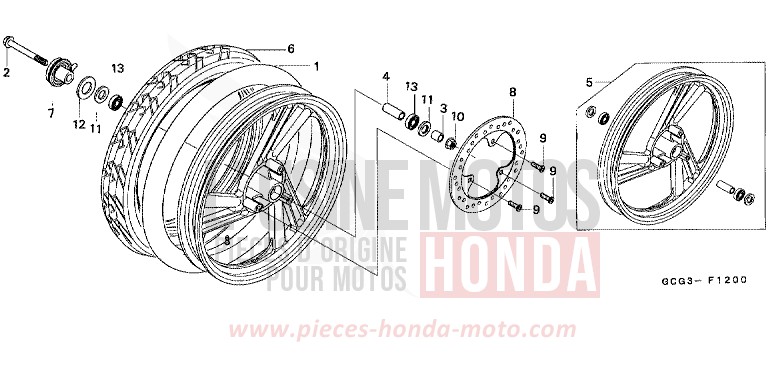 VORDERRAD von CB1300 Super Bold'or ABS SCHWARZ (NH1) von 1999